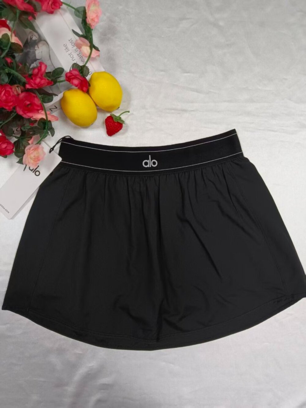 Black🍒🌺Alo Yoga Match Point Tennis Skirt Flirty,Court-to-Street,Versatile,NWT - Picture 2 of 8